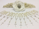 70 pcs Rosaries/Mini Rosaries/Decade Rosaries/Pearl First communion favors Recuerditos Bautizo/Mini Pearl Rosary Baptism Favors 70 pcs