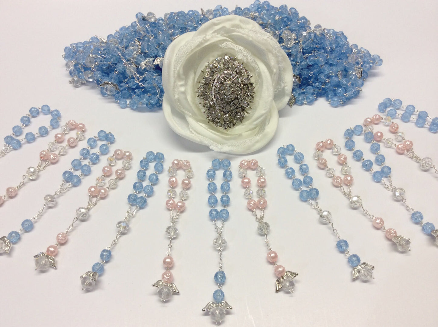 baptism favor, Rosary beads, 30 pcs Pearl First communion favors Recuerditos Bautizo 30pz/ Mini Pearl Rosary Baptism Favors 30 pcs