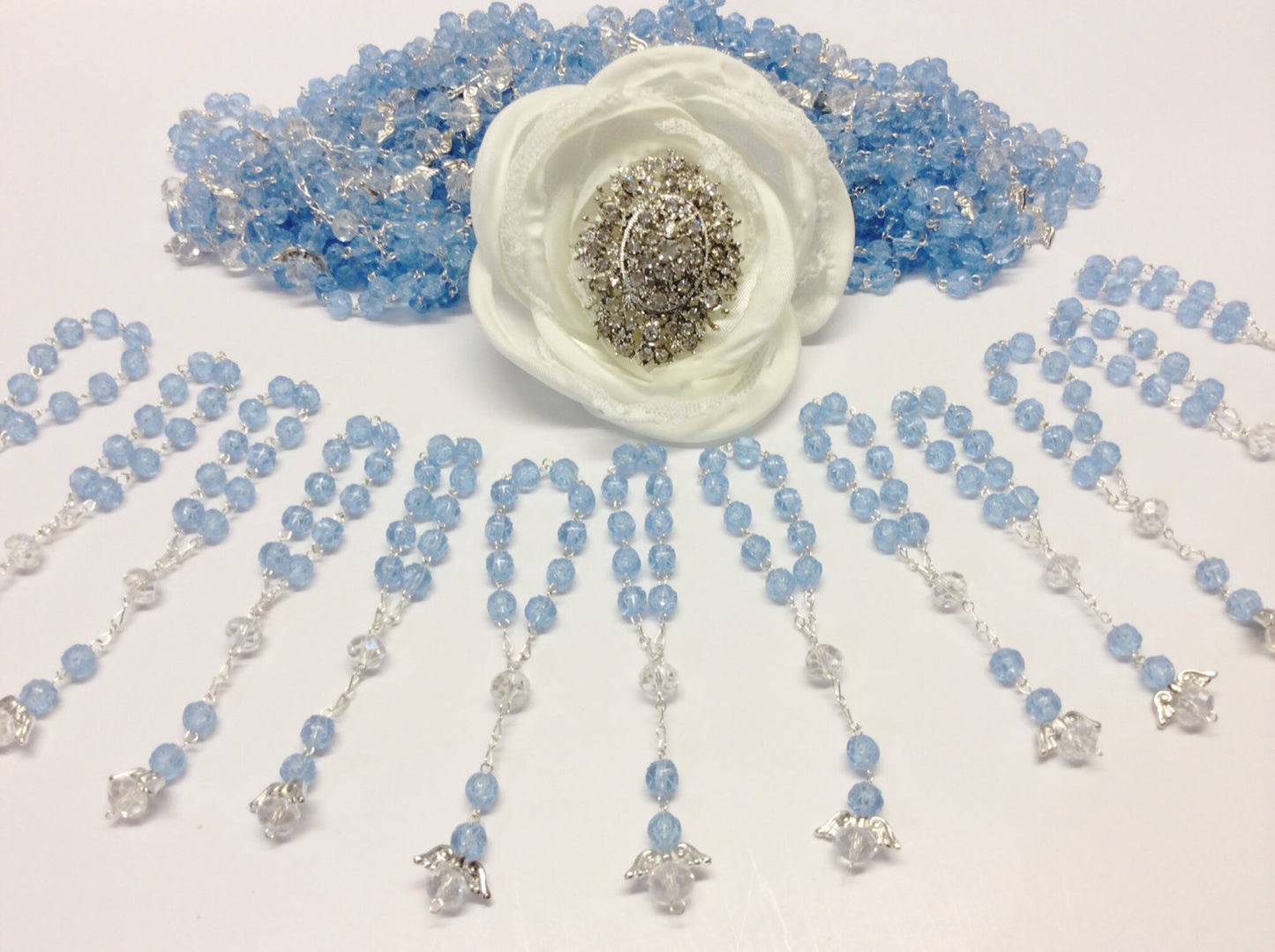 75 pcs Pearl Decade Rosaries/First communion favors/Mini Rosaries/Recuerditos Bautizo 75pz/Mini Pearl Rosary Baptism Favors 75 pcs