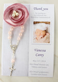 Thank you favor/ 20 pcs Baptism Rosary Favor Cards/Christening Rosary Favor Cards/ Thank you Rosary cards