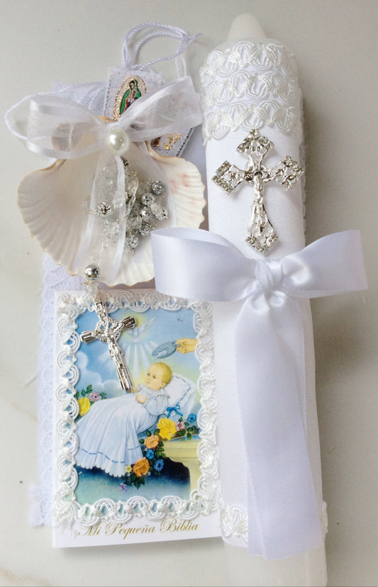 baptism candle boy, White Baptism candle set/Baptism candle boy/vela para bautizo/vela para communion