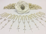 60 Pieces baptism favor boxes with mini rosary