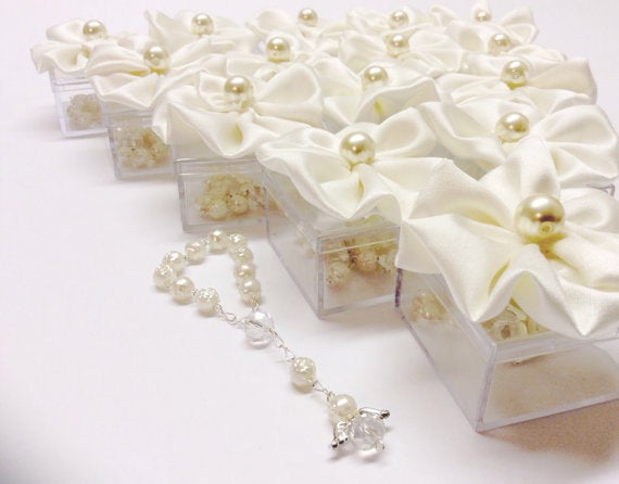 90 Pieces Favor Boxes with Mini Rosaries/ baptism favor boxes with mini rosary/Wedding Favors/Decade Rosaries/Communion/Confirmation