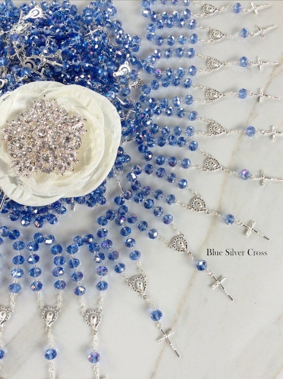 60 pcs crystal/First communion favors Recuerditos Bautizo 60pz/Mini Crystal Rosary Baptism Favors 60 pcs