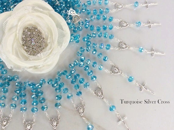 60 pcs crystal/First communion favors Recuerditos Bautizo 60pz/Mini Crystal Rosary Baptism Favors 60 pcs