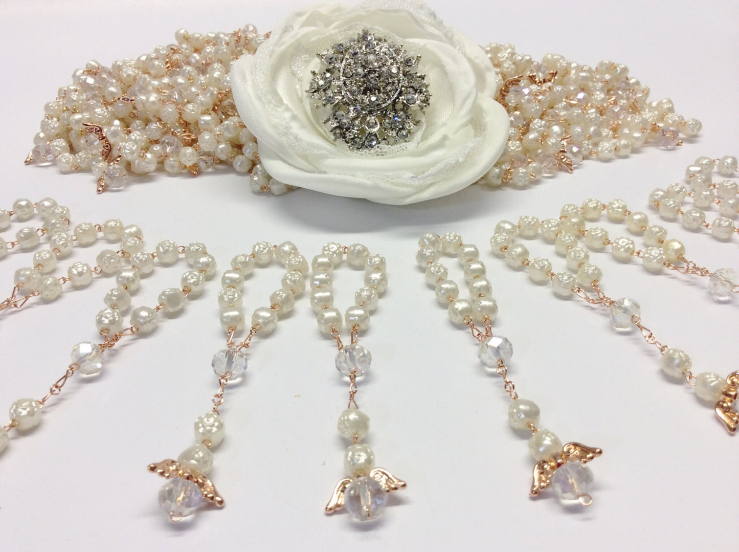 baptism favor, Rosary beads, 30 pcs Pearl First communion favors Recuerditos Bautizo 30pz/ Mini Pearl Rosary Baptism Favors 30 pcs