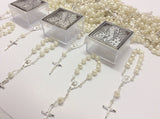 50pcs Decade Rosaries Favors, Our Lady of Guadalupe, Embossed, repujado, Favor Box, Rosario, Communion, boda, Confirmation, religious