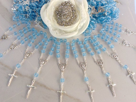 Thank you favor/ baptism favor thank you/ 25 pcs Baptism Rosary Favor Cards/ 25 Christening Rosary Favor Cards/ Thank you card /