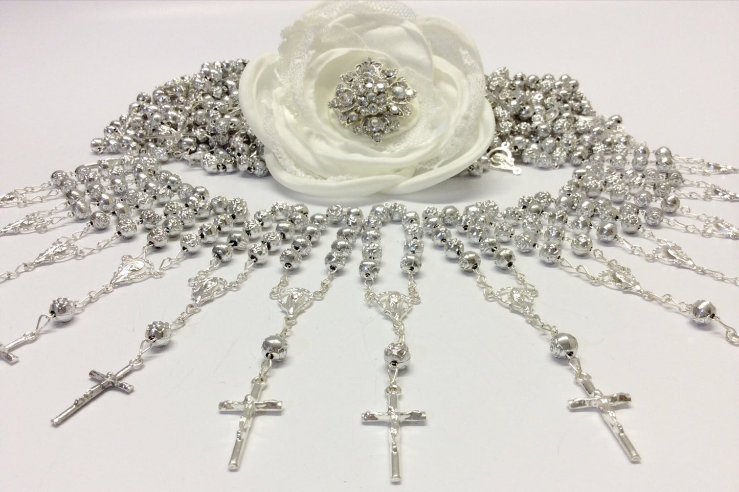 SALE!!! 115 pcs Pearl First communion favors Recuerditos Bautizo 115pz/ Mini Pearl Rosary Baptism Favors 115pcs