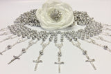 SALE!!! 115 pcs Pearl First communion favors Recuerditos Bautizo 115pz/ Mini Pearl Rosary Baptism Favors 115pcs