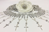 110 pcs Pearl rosaries/mini rosaries/decade rosaries/Communion favors Recuerditos Bautizo 110pz/Mini Pearl Rosary Baptism Favors 110pcs