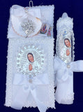 communion candle set, Baptism candle set/Virgen de Guadalupe