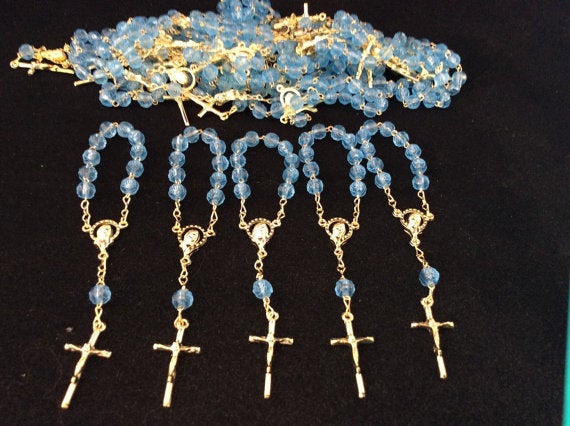 60 pcs Pearl Rosaries, First communion favors Recuerditos Bautizo 60pz/ Mini Pearl Rosary Baptism Favors 60 pcs