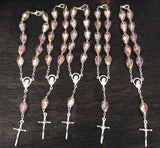 25 pcs Teardrop Crystal Rosaries, Decade favors, First Communion, Wedding Favors, Recuerditos Bautizo 30 Bracelets, Car mirror beads
