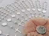 25 pcs st. Benedict Silver clasp Rosaries, Bracelet Rosary, Car Mirror Beads, Communion favors, baptism, christenin