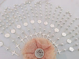 25 pcs st. Benedict Silver clasp Rosaries, Bracelet Rosary, Car Mirror Beads, Communion favors, baptism, christenin