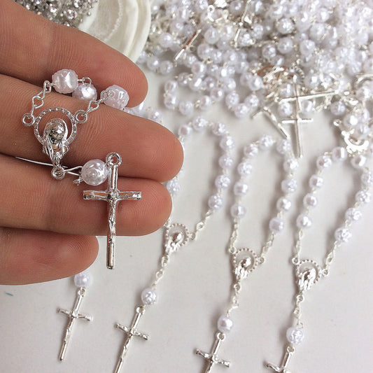 rosary mini 40 pcs baptism favors/mini rosaries/communion favors