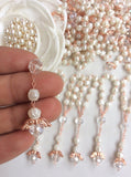 Decade Mini Rosaries, 40 pcs Pearl Decade Mini Rosaries, First communion favors Recuerditos Bautizo 40pz/ Mini Pearl Rosary Baptism Favors