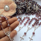 Baptism gift/christening gift/45 pcs crystal Rosaries/Decade Rosaries/First communion favors Recuerditos Bautizo 40pz/Mini Crystal Rosa