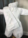 Ben white Baptism outfit for Boy, Four piece Christening set, Blessing outfit, Traje de Bautizo, Ropon del papa para nino, Ajuar Bautismal
