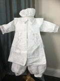 Ben white Baptism outfit for Boy, Four piece Christening set, Blessing outfit, Traje de Bautizo, Ropon del papa para nino, Ajuar Bautismal