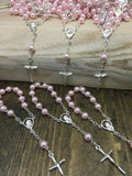 25 pcs Glass Pearl Rosary/Mini Rosaries/Decade Rosaries/First communion favors Recuerditos Bautizo/ Mini Rosary Baptism Favors 25 pcs