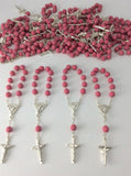 60pcs rose scent mini rosaries favors Wedding, baptism Favor, Decade Rosaries, Rosary Favors, Wood rosaries, Wood beads, Metal cross