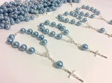 20 pcs 10mm Glass Pearl Rosaries/First communion favors Recuerditos Bautizo 20pz/Mini Pearl Rosary Baptism Favors