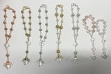 Baptism favor/ 35 pcs blush pink Favors with Bracelet size car mirror beads with Angel Charm/Personalized