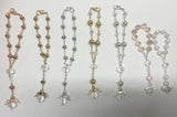 35 pcs blush pink Favors with Bracelet size/car mirror beads with Angel Charm, Personalized
